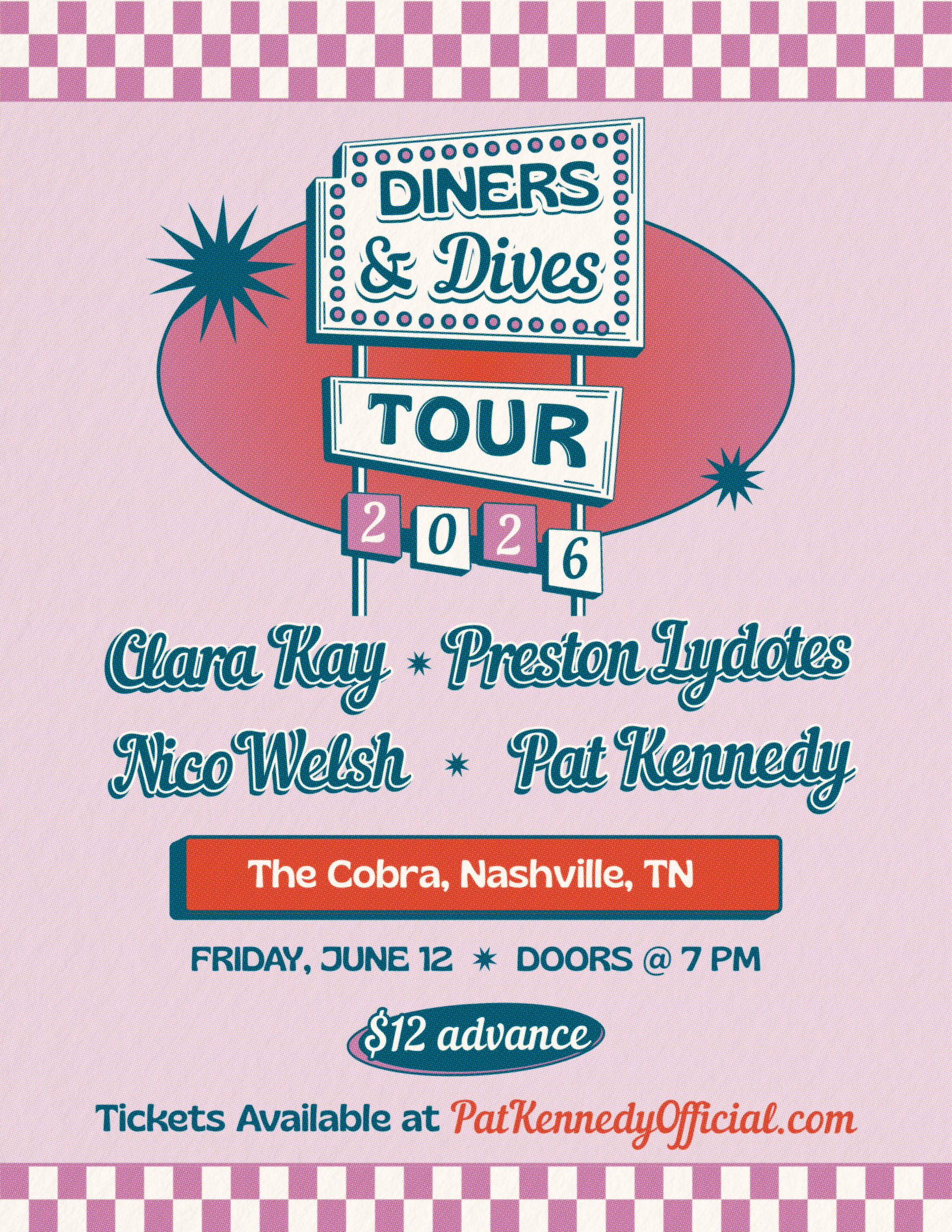 Venue: Pat Kennedy | Nico Welsh | Preston Lydotes | Clara Kay