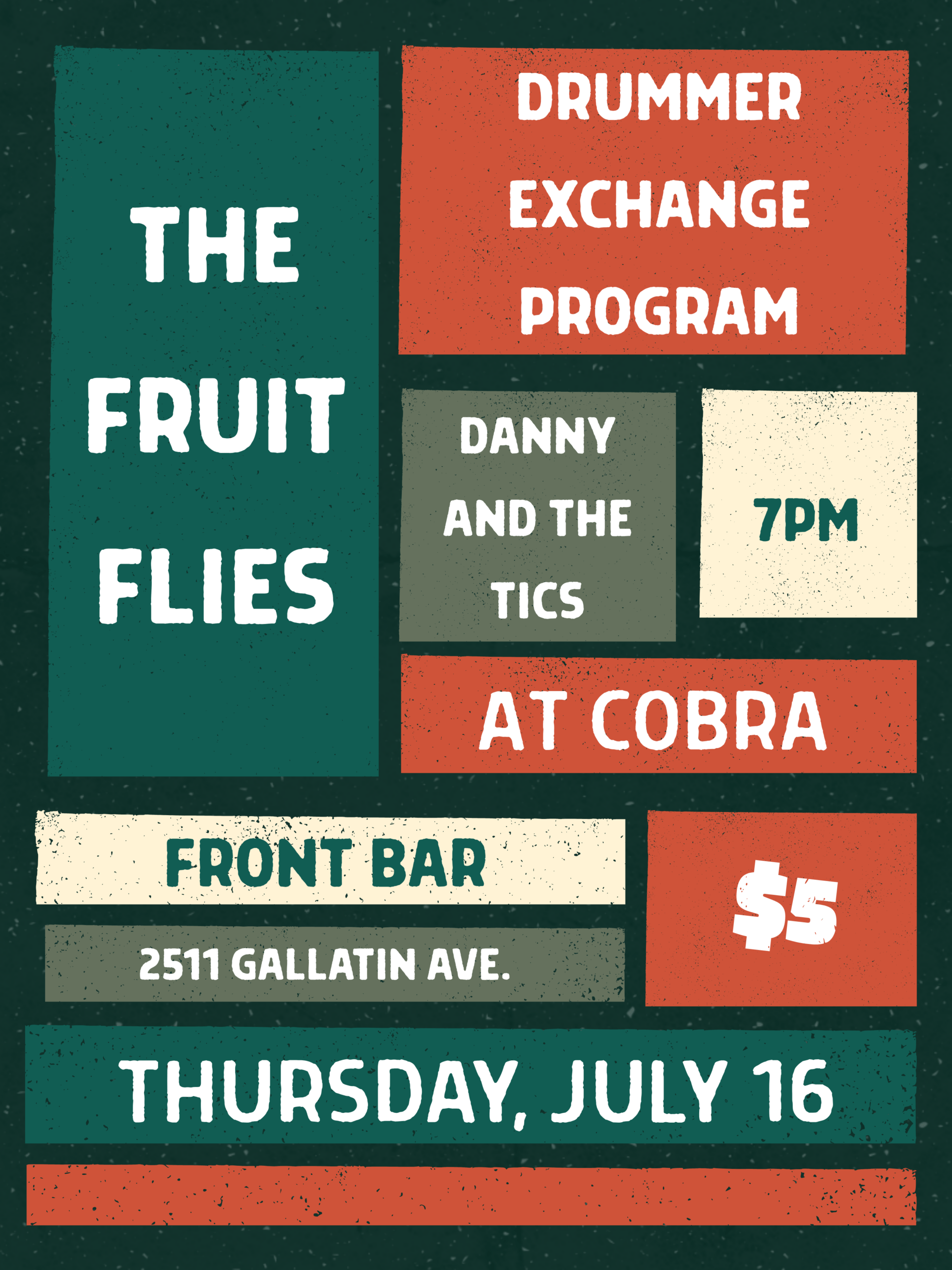 Front Bar: Drummer Exchange Program | The Fruit Flies | Danny and the Tics