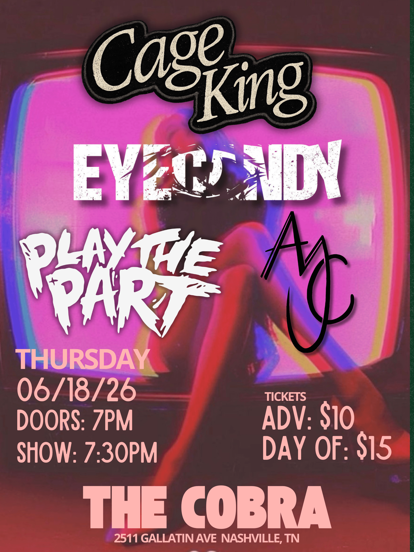 Venue: Cage King | EYECANDY | Play the Part | Anthony Carter Project