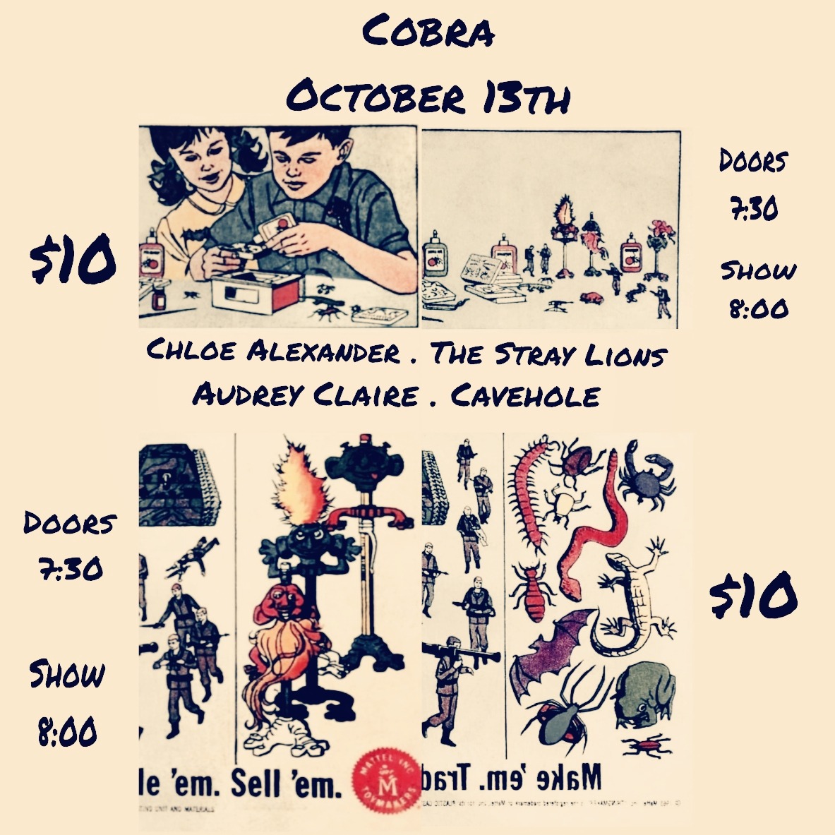Venue: Chloe Alexander l The Stray Lions l Audrey Claire l Cavehole