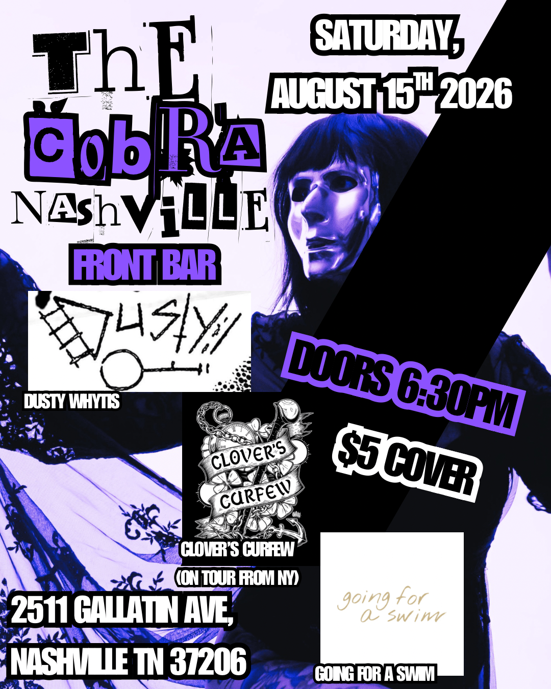 Front Bar: Going for a Swim | Clover’s Curfew | Dusty Whytis