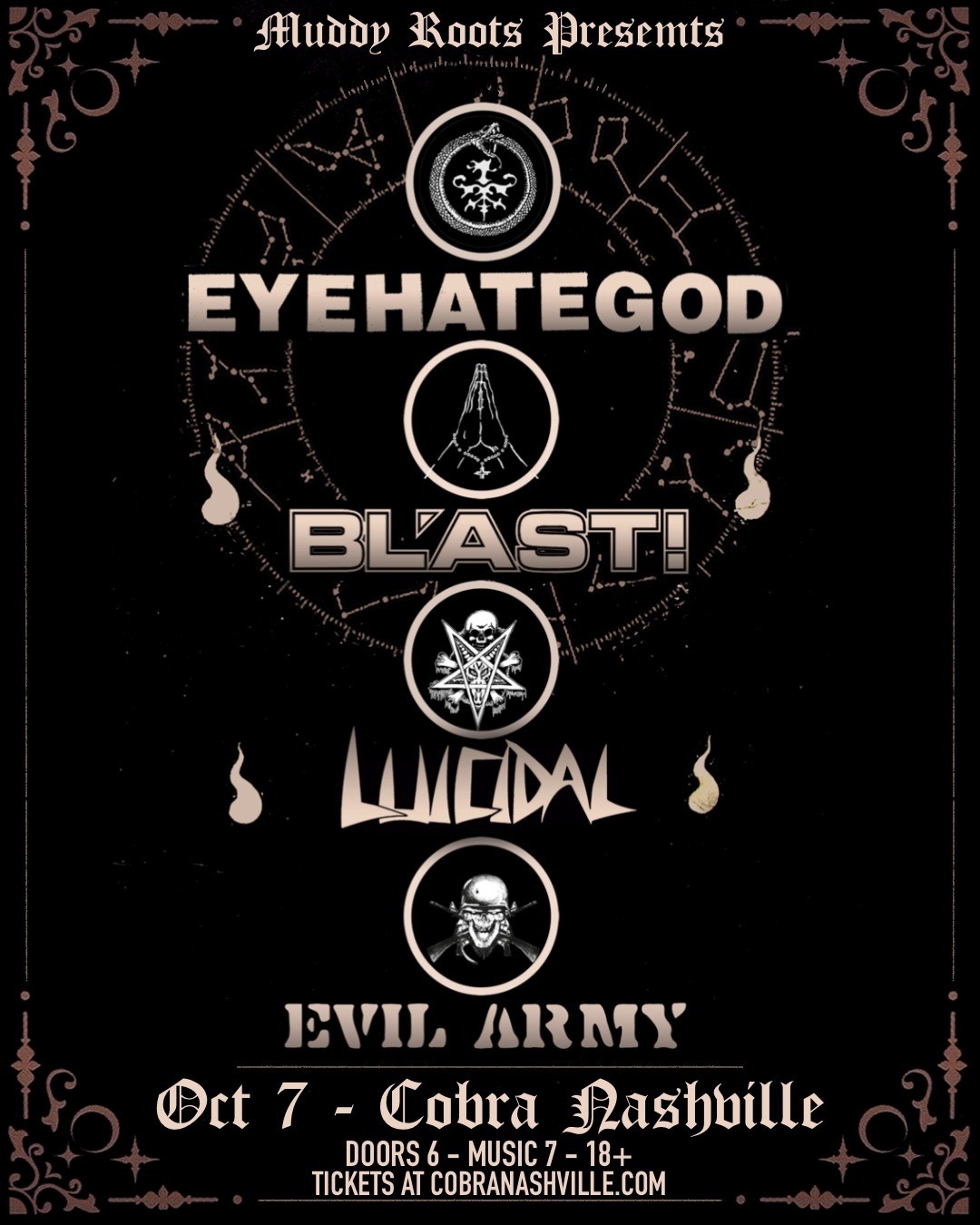Venue: EYEHATEGOD | BLAST! | LUICIDAL | EVIL ARMY